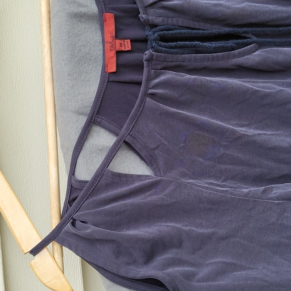 Red by BKE | Women’s Cold Shoulder Cut Out Peasant Top, Navy, M - Picture 2 of 5